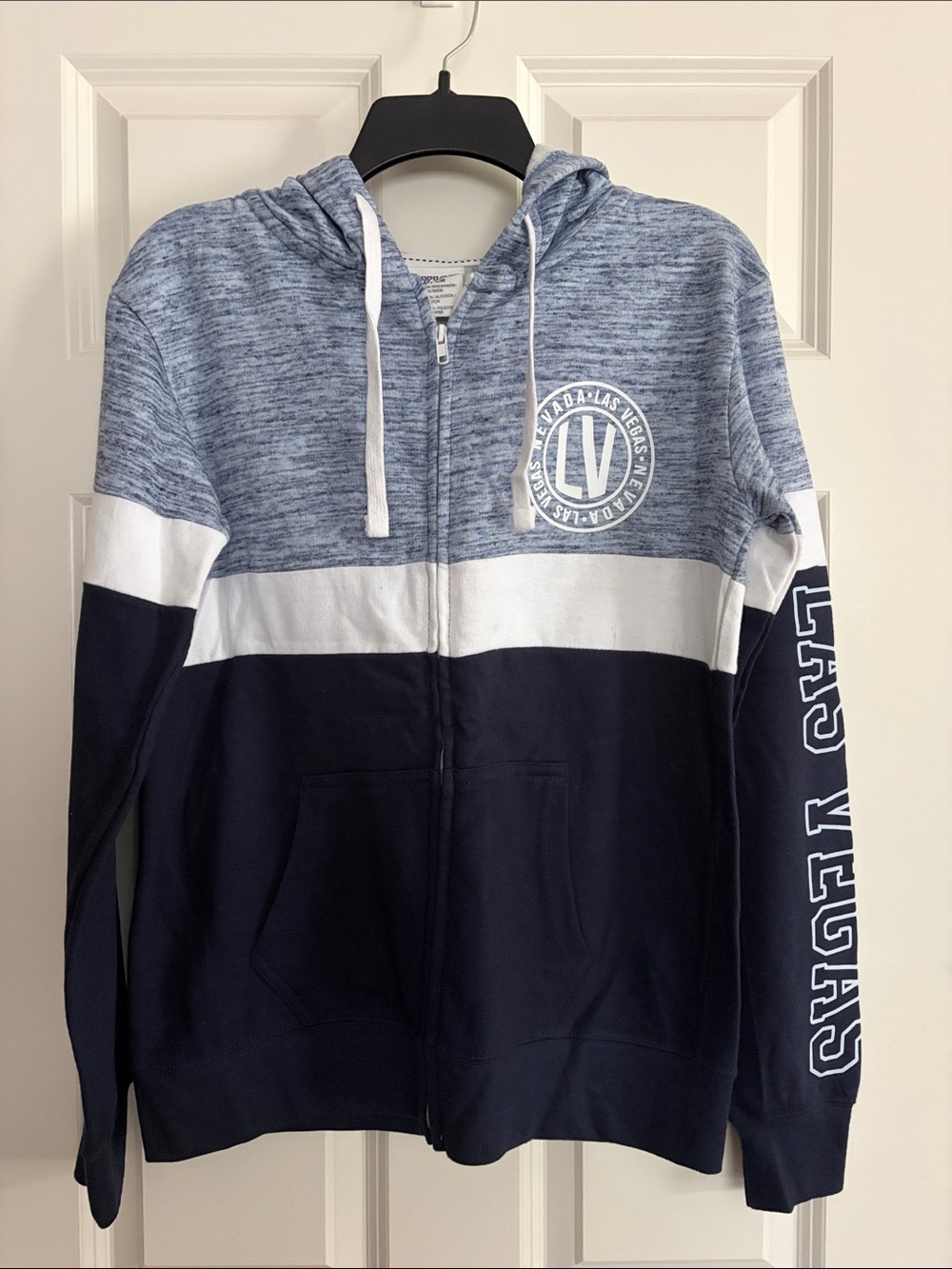 LNWOT Las Vegas Blue and White Colorblock Zip Hoodie